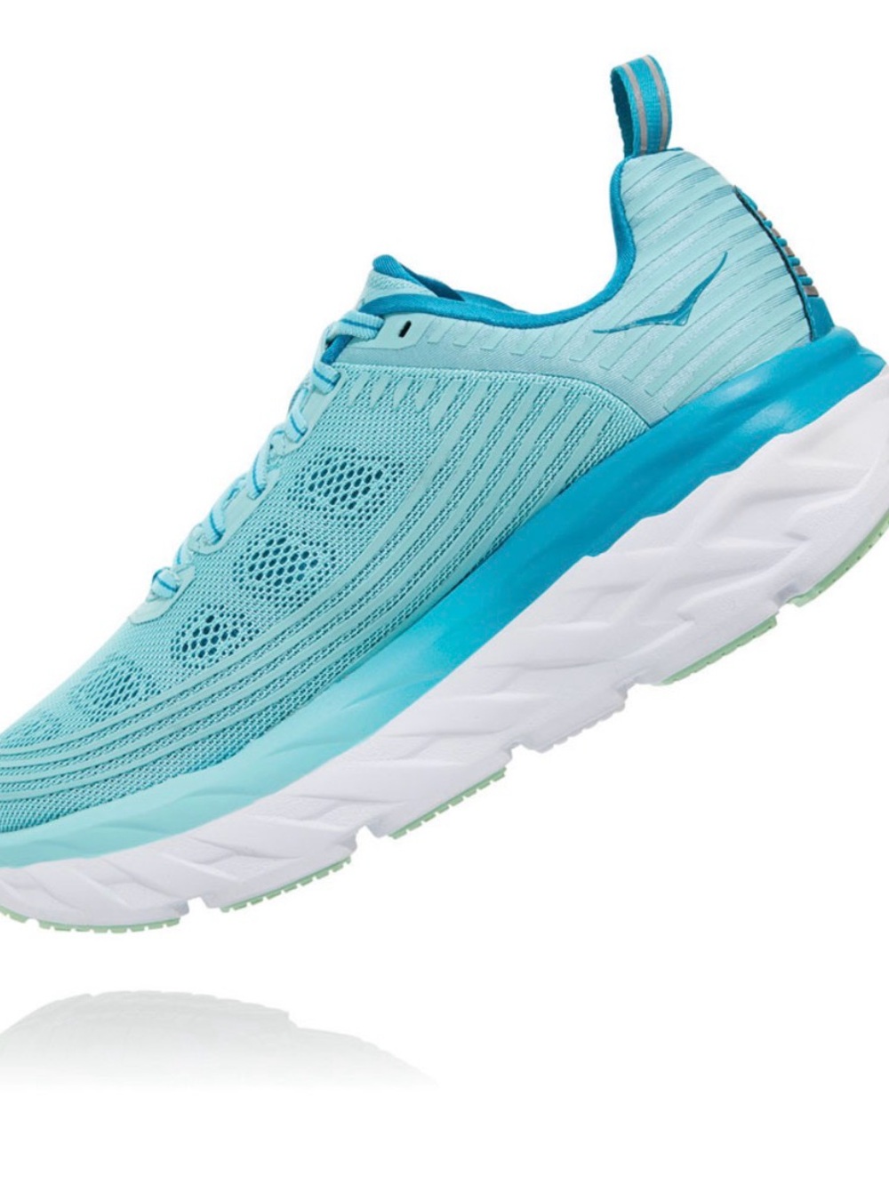 HOKA ONE ONE Bondi 6 Women’s Size 8.5 Aqua Blue Running Walking Shoes - Picture 3 of 6